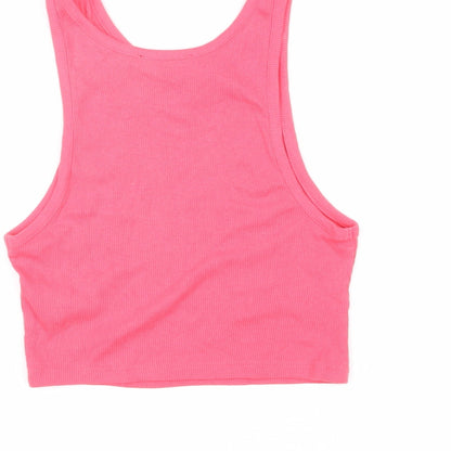 Womens UK Size S Zara Pink Basic T-Shirt