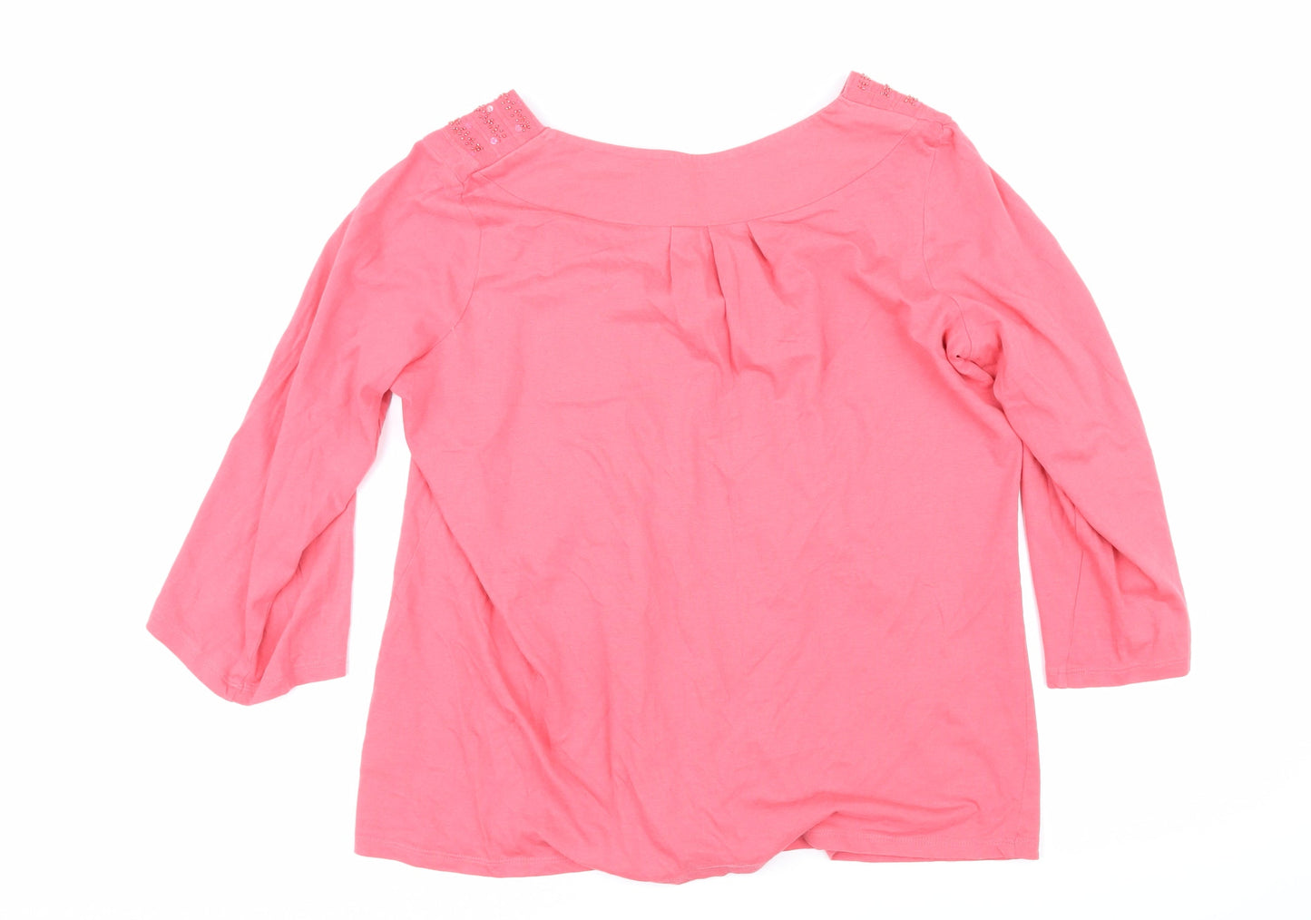 Womens UK Size 16 Marks and Spencer Pink Basic Button-Up