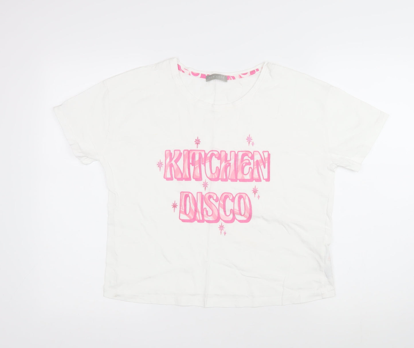 Womens UK Size S New Look White Basic T-Shirt