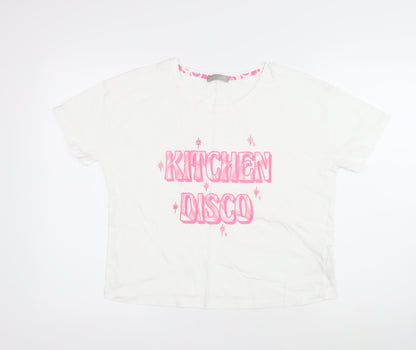 Womens UK Size S New Look White Basic T-Shirt