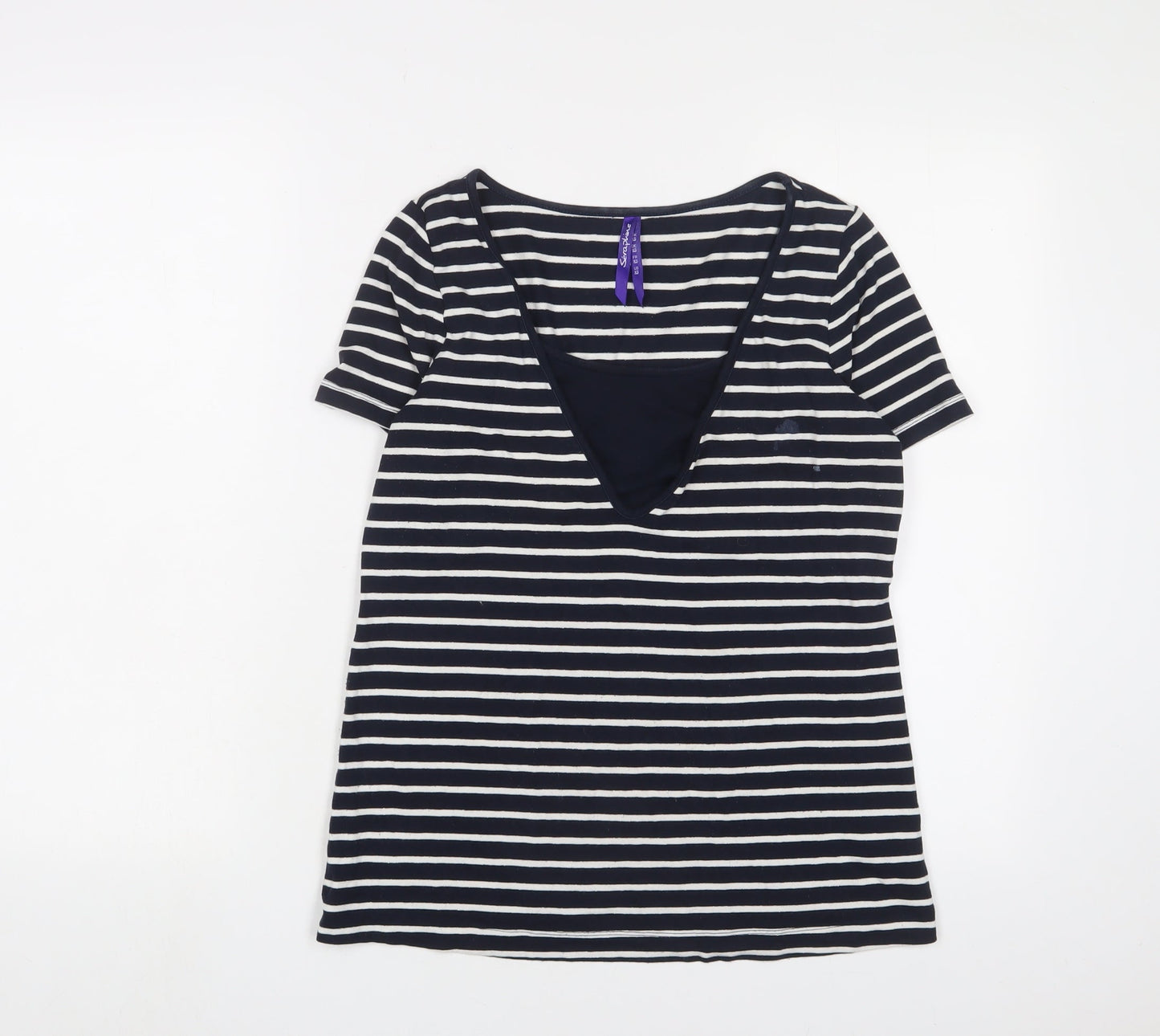 Womens UK Size XS Seraphine Blue Basic T-Shirt