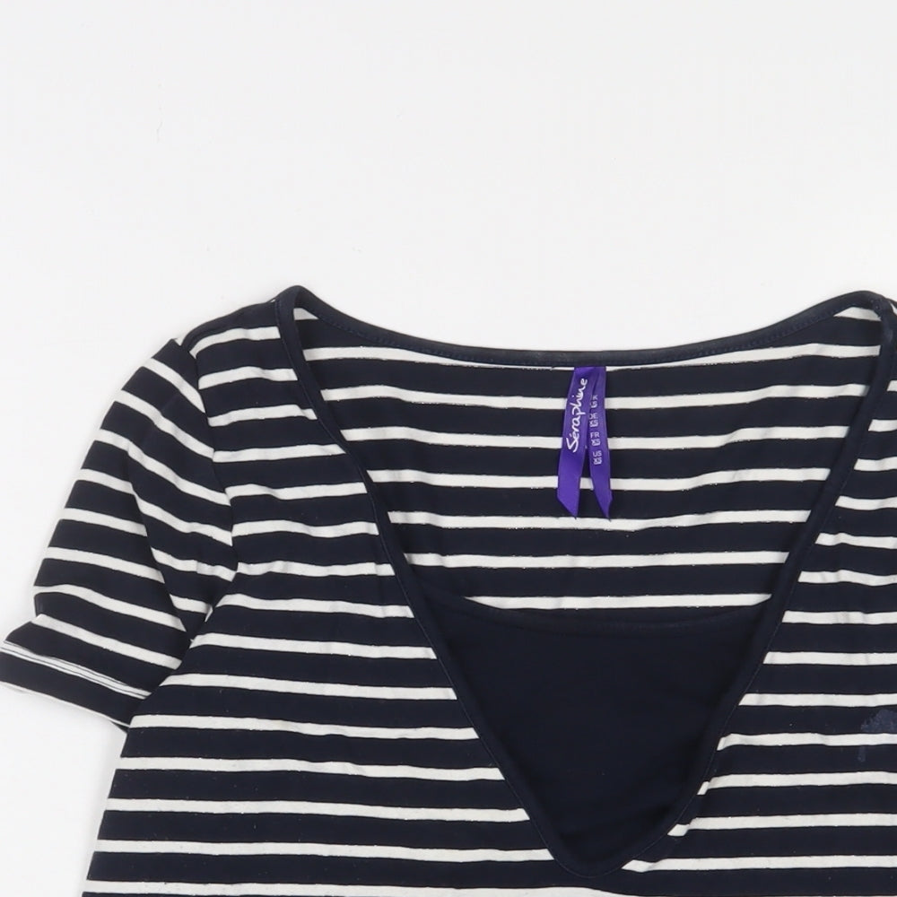 Womens UK Size XS Seraphine Blue Basic T-Shirt