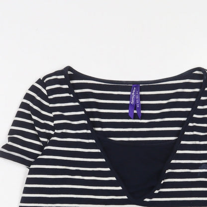 Womens UK Size XS Seraphine Blue Basic T-Shirt