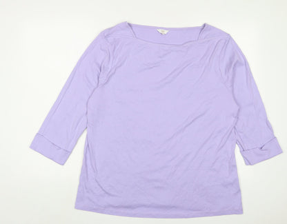 Womens UK Size 24 Cotton Traders Purple Basic T-Shirt