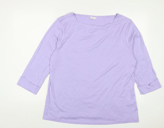 Womens UK Size 24 Cotton Traders Purple Basic T-Shirt