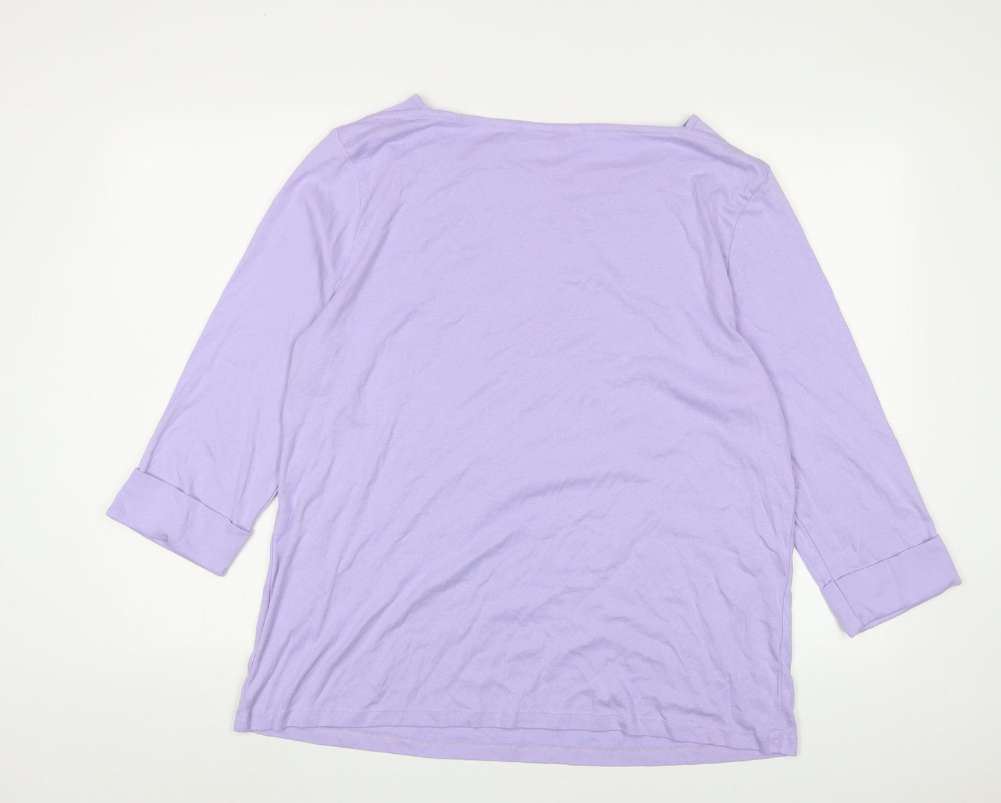 Womens UK Size 24 Cotton Traders Purple Basic T-Shirt