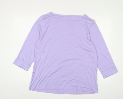 Womens UK Size 24 Cotton Traders Purple Basic T-Shirt