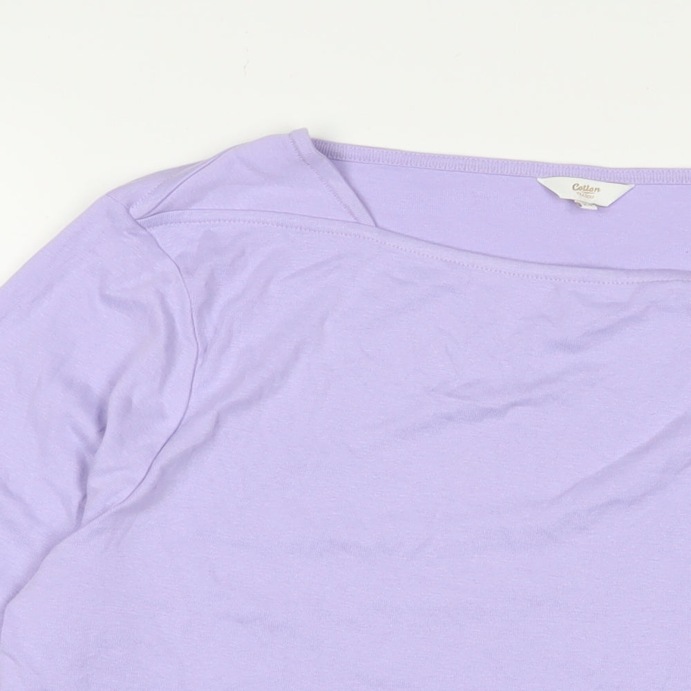 Womens UK Size 24 Cotton Traders Purple Basic T-Shirt