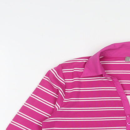 Womens UK Size S First Avenue Pink Basic Polo
