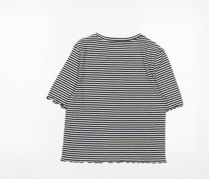 Womens UK Size 14 Limited Edition Black Basic T-Shirt