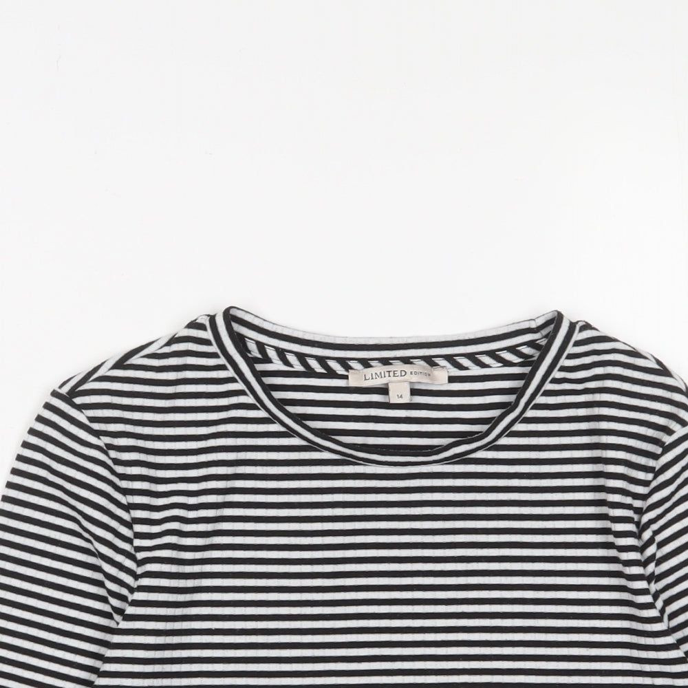Womens UK Size 14 Limited Edition Black Basic T-Shirt