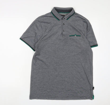 Burton Mens Red Polyester Polo Size M Collared Button