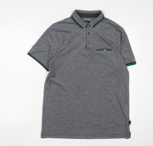 Burton Mens Red Polyester Polo Size M Collared Button