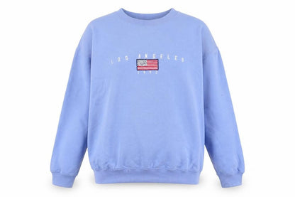 Daisy Street Womens Blue Cotton Pullover Sweatshirt Size 8 Pullover - Los Angeles