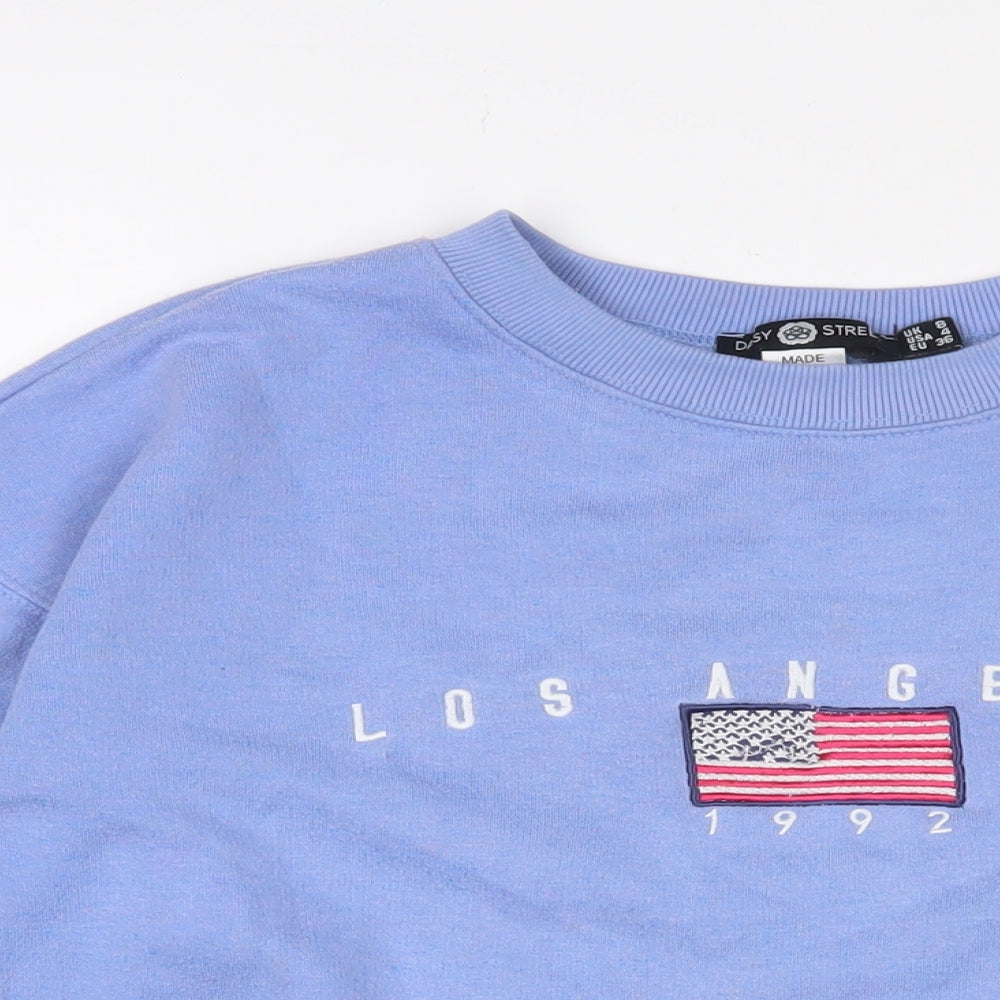 Daisy Street Womens Blue Cotton Pullover Sweatshirt Size 8 Pullover - Los Angeles
