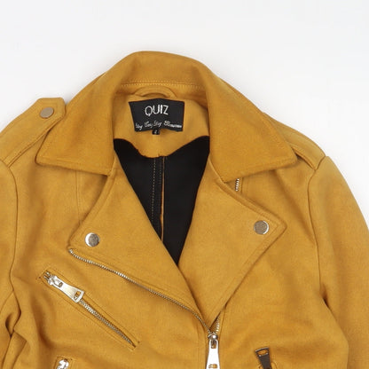 Quiz Womens Yellow Jacket Size 6 Zip