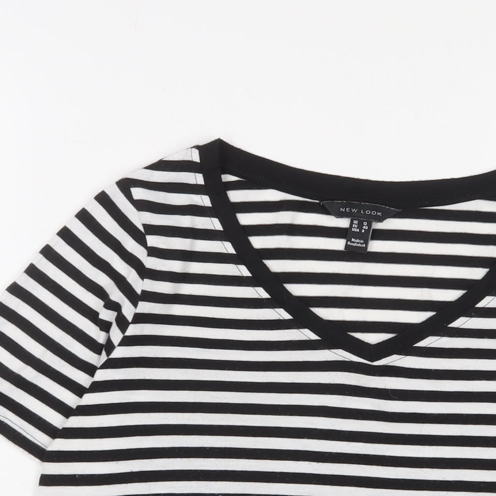 Womens UK Size 12 New Look Black Basic T-Shirt