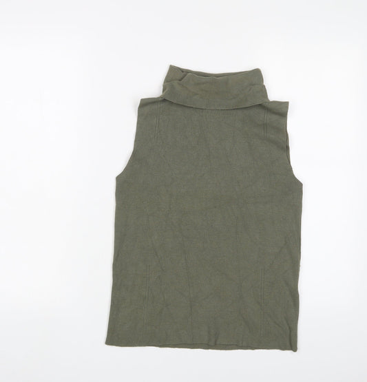 Apricot Womens Green Roll Neck Viscose Pullover Jumper Size M