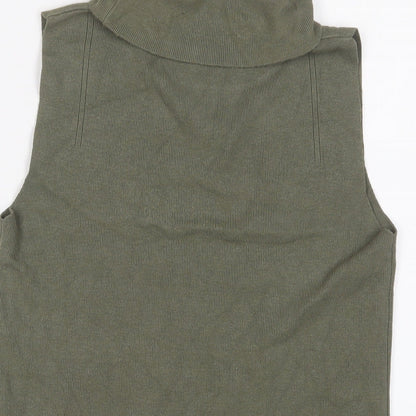 Apricot Womens Green Roll Neck Viscose Pullover Jumper Size M