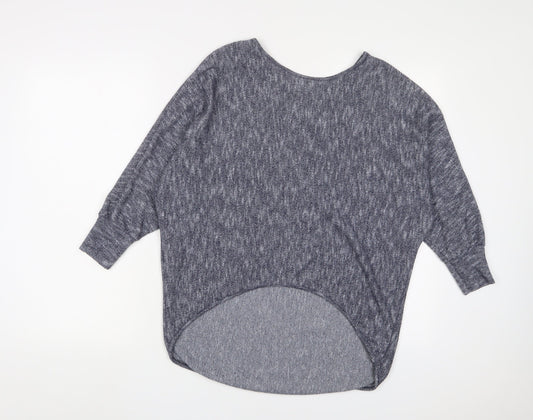 Apricot Womens Blue Crew Neck Acrylic Pullover Jumper Size S