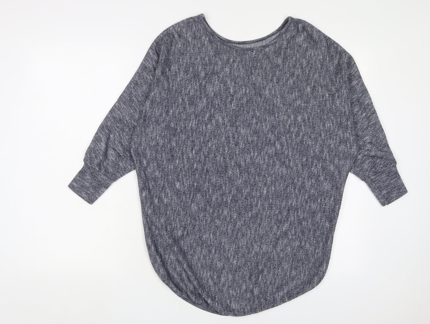 Apricot Womens Blue Crew Neck Acrylic Pullover Jumper Size S