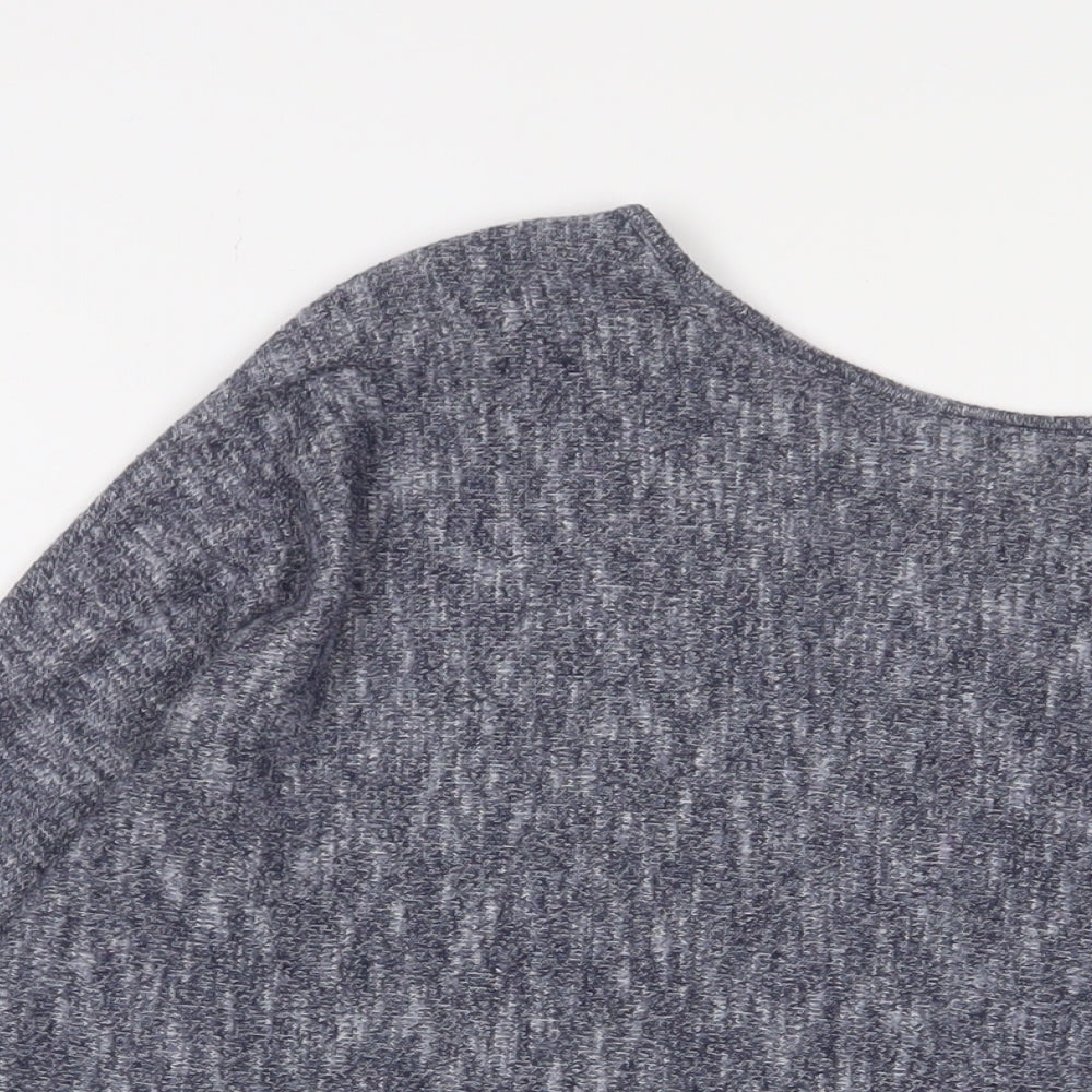 Apricot Womens Blue Crew Neck Acrylic Pullover Jumper Size S