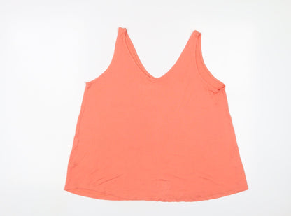 Womens UK Size 12 Warehouse Orange Basic Tank