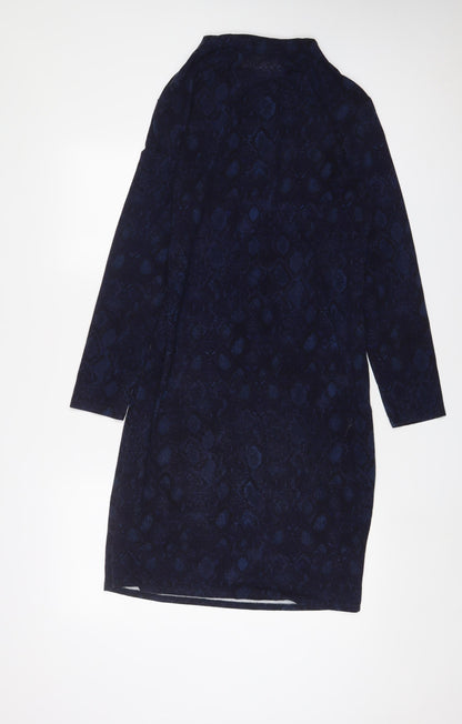 Apricot Womens Blue Animal Print Elastane A-Line Size 14 Round Neck Pullover