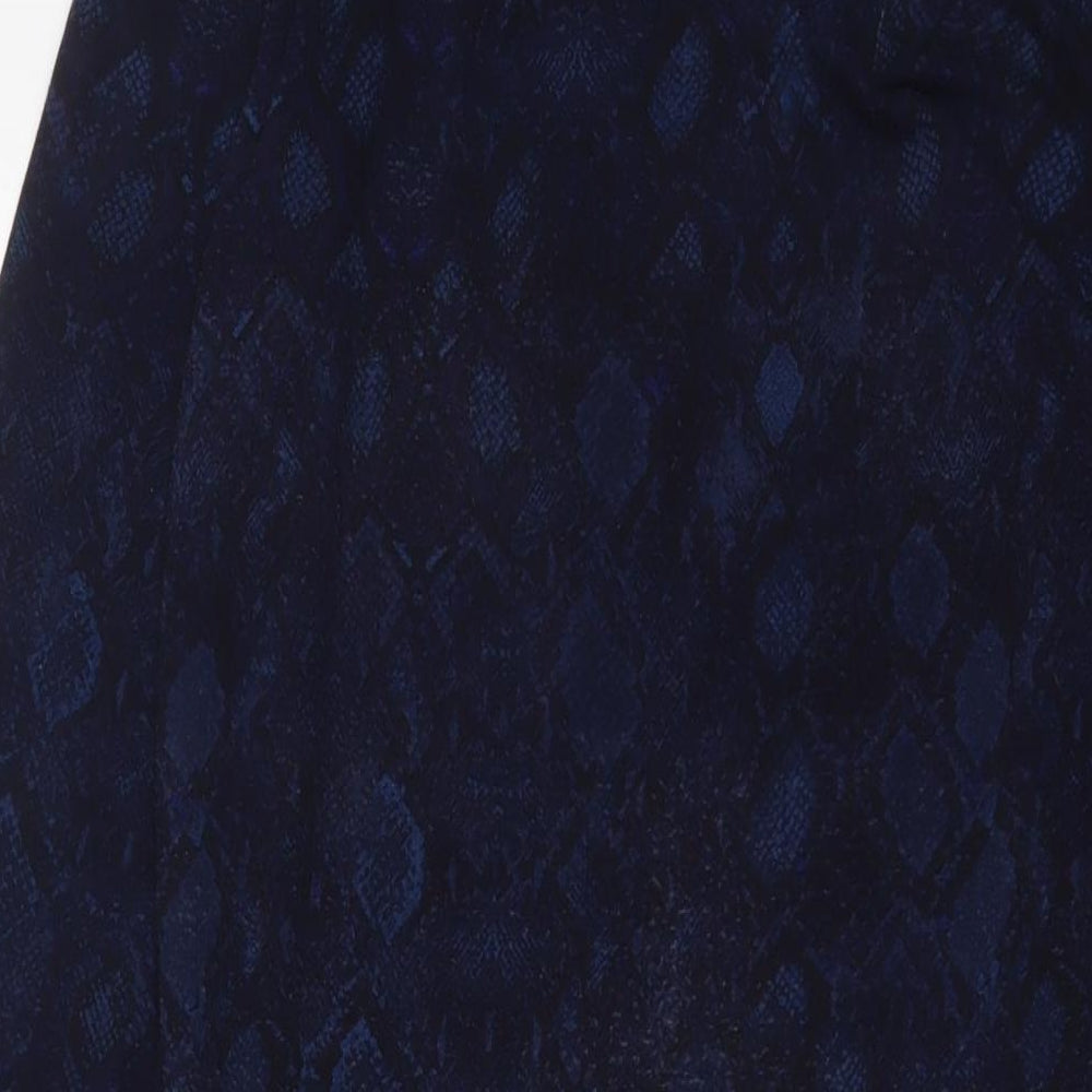 Apricot Womens Blue Animal Print Elastane A-Line Size 14 Round Neck Pullover