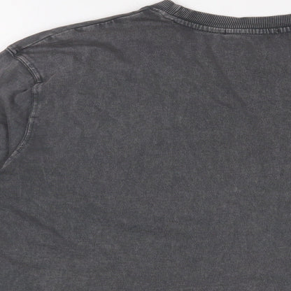 Womens UK Size M Stradivarius Grey Cropped T-Shirt
