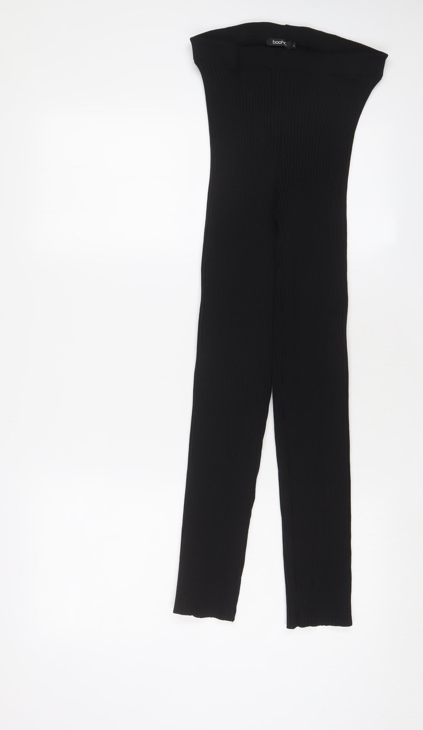 Womens UK Size XL Boohoo Regular Fit Capri Black Trousers