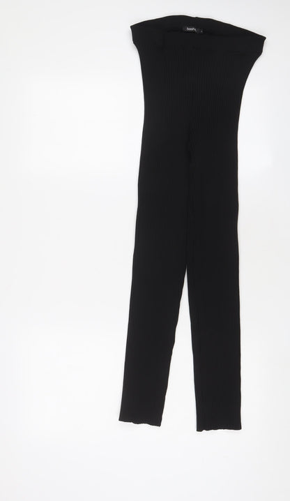 Womens UK Size XL Boohoo Regular Fit Capri Black Trousers