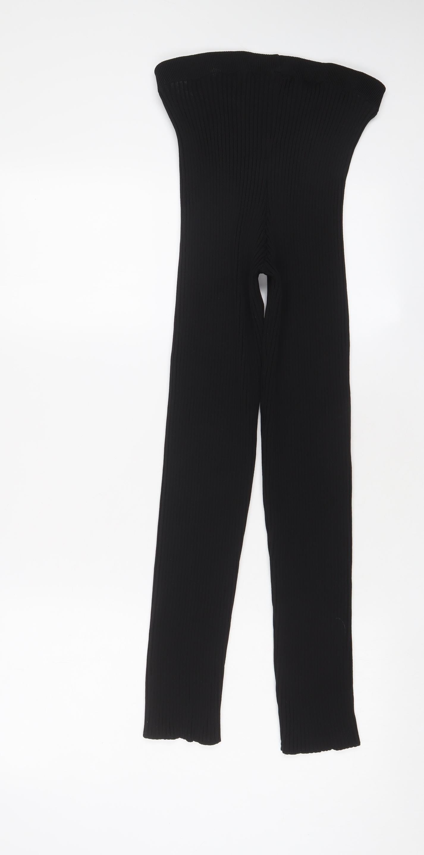 Womens UK Size XL Boohoo Regular Fit Capri Black Trousers