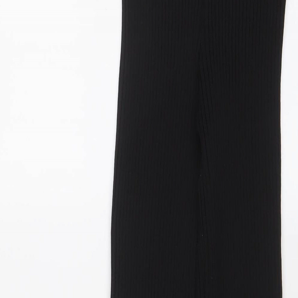 Womens UK Size XL Boohoo Regular Fit Capri Black Trousers
