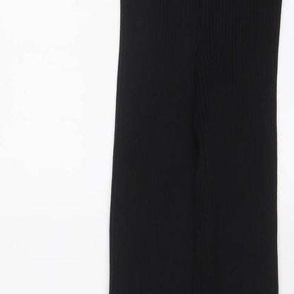 Womens UK Size XL Boohoo Regular Fit Capri Black Trousers