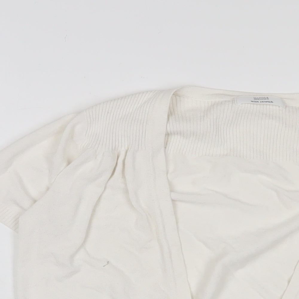 Womens UK Size 12 Marks and Spencer White Cardigan Jumper