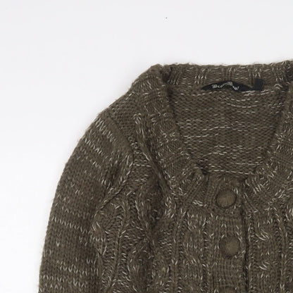 Womens UK Size 10 Brave Soul Green Cardigan Jumper