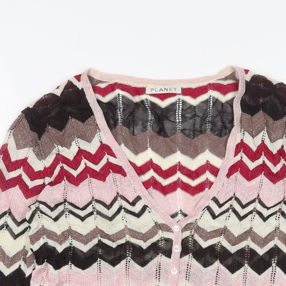 Womens UK Size XS Planet Multicoloured Cardigan Jumper