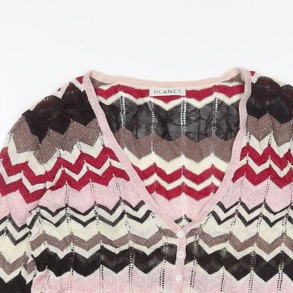 Womens UK Size XS Planet Multicoloured Cardigan Jumper