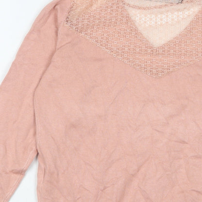 Womens UK Size S VERO MODA Pink Pullover Jumper