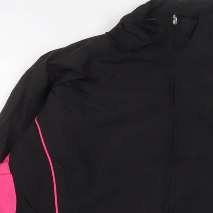 Palm Grove Womens Black Jacket Size 14 Zip - Logo, Embroidered