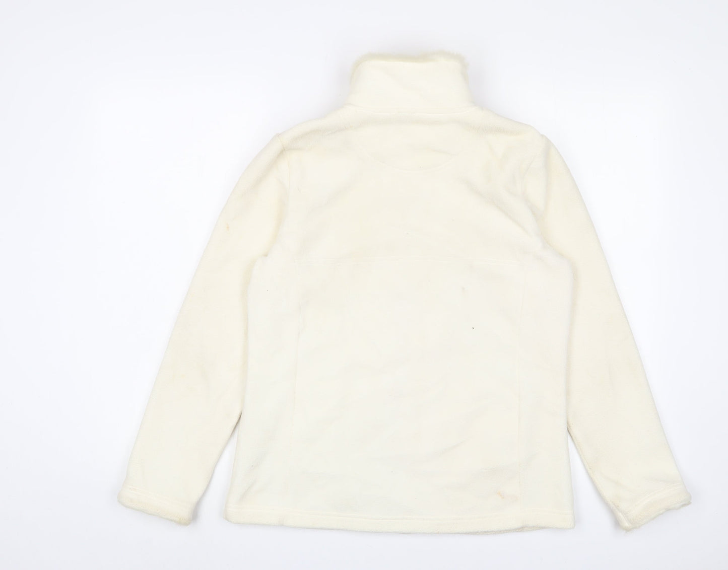 Maine Womens Ivory Jacket Size 12 Zip - Logo, Embroidered