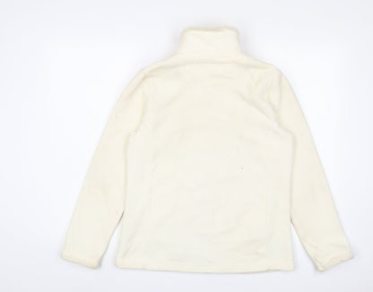 Maine Womens Ivory Jacket Size 12 Zip - Logo, Embroidered