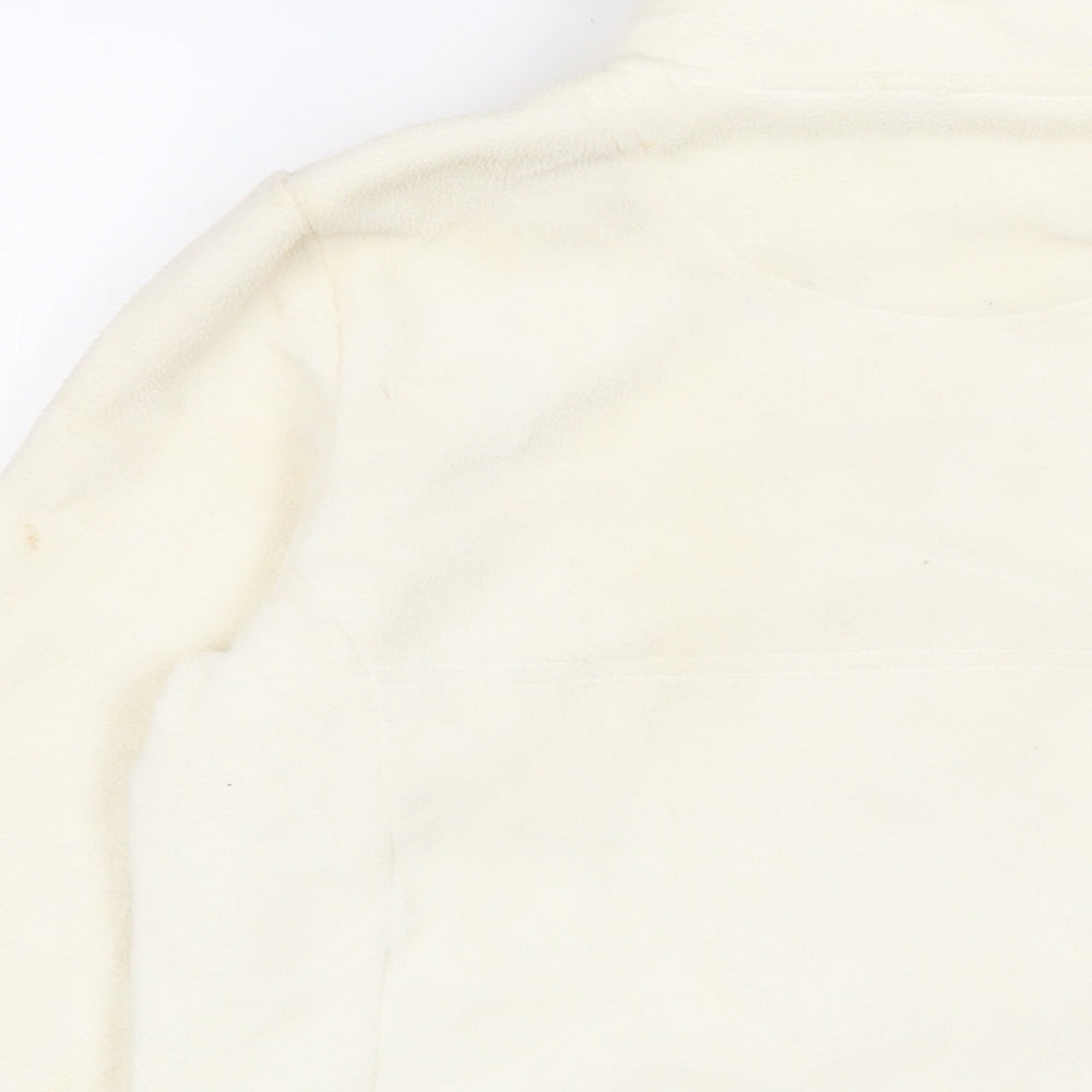 Maine Womens Ivory Jacket Size 12 Zip - Logo, Embroidered