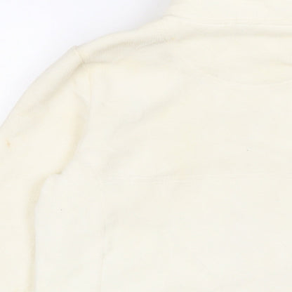 Maine Womens Ivory Jacket Size 12 Zip - Logo, Embroidered