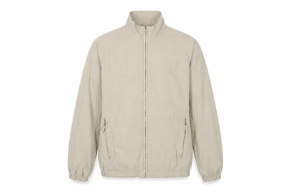 Maine New England Mens Beige Jacket Size S Zip - Logo, Embroidered