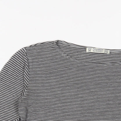 Womens UK Size M Pull&Bear Grey Basic T-Shirt
