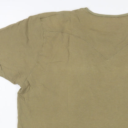 Levi's Mens Green Cotton T-Shirt Size M Crew Neck - Logo