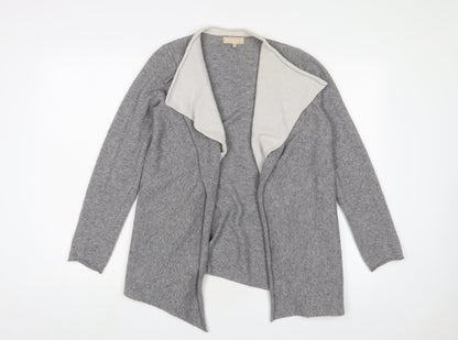 Benedetta B Womens Grey V-Neck Wool Cardigan Jumper Size S - Open
