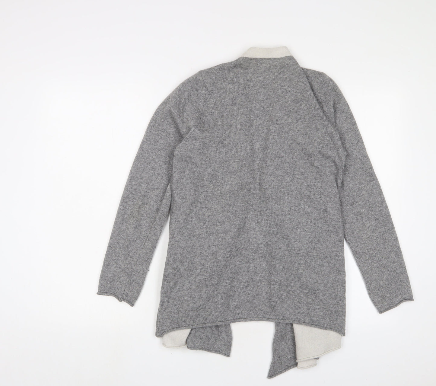 Benedetta B Womens Grey V-Neck Wool Cardigan Jumper Size S - Open
